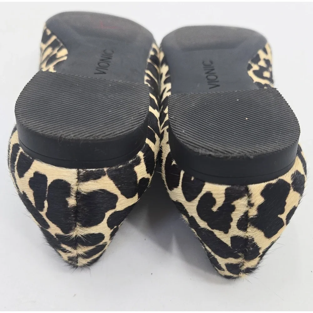 Vionic Flats Caballo Women's‎ Size 7 Shoes Leopard Calf Hair Slip On Loafers